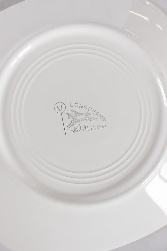 midcentury french longchamp fish plates, set of 6