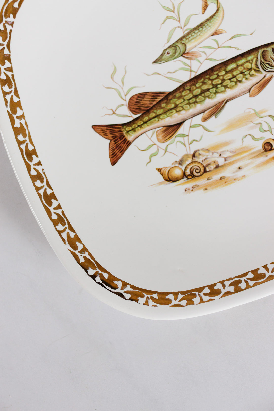 midcentury french longchamp fish plates, set of 6