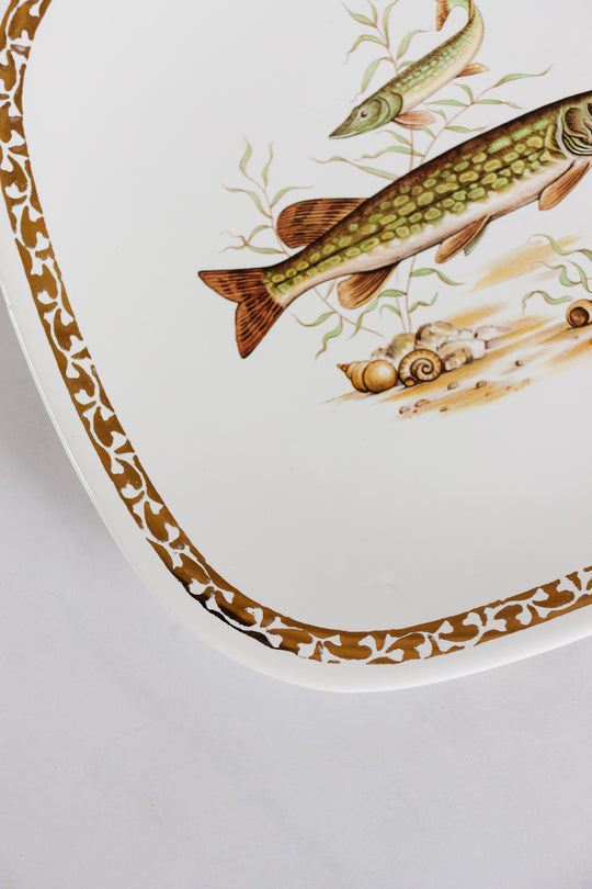 midcentury french longchamp fish plates, set of 6
