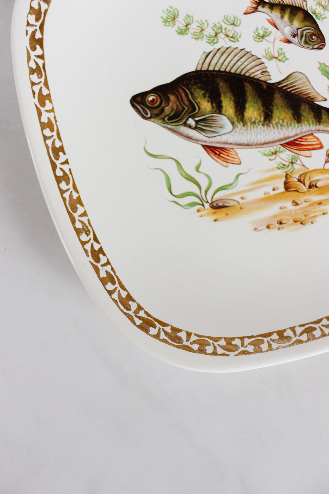 midcentury french longchamp fish plates, set of 6