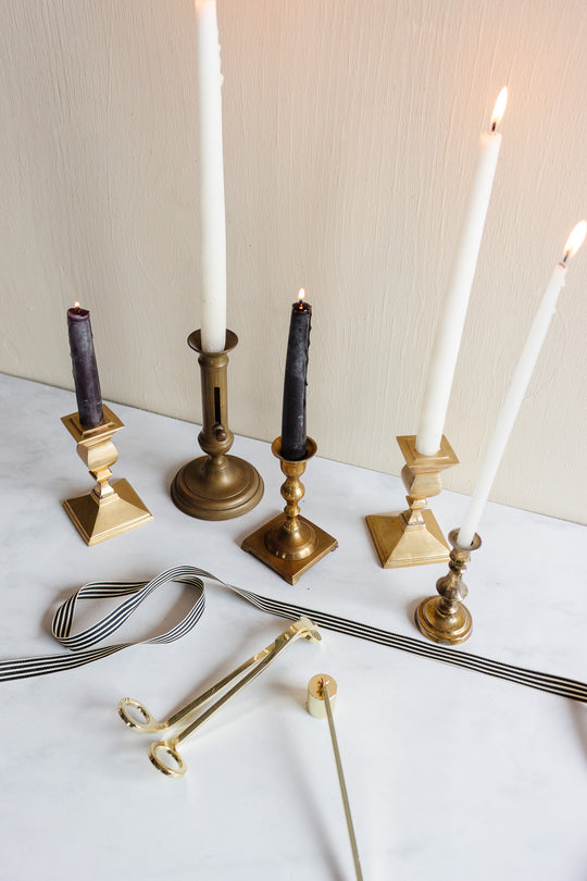 vintage french petite brass candlestick