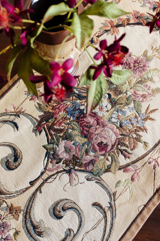 vintage belgian floral tapestry