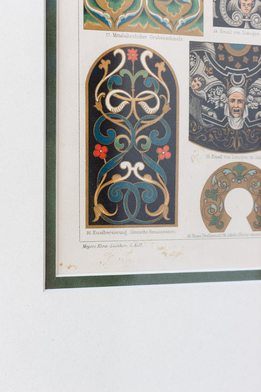 antique chromolithograph — emailmalerei & glasmalerei, meyers konversations-lexikon