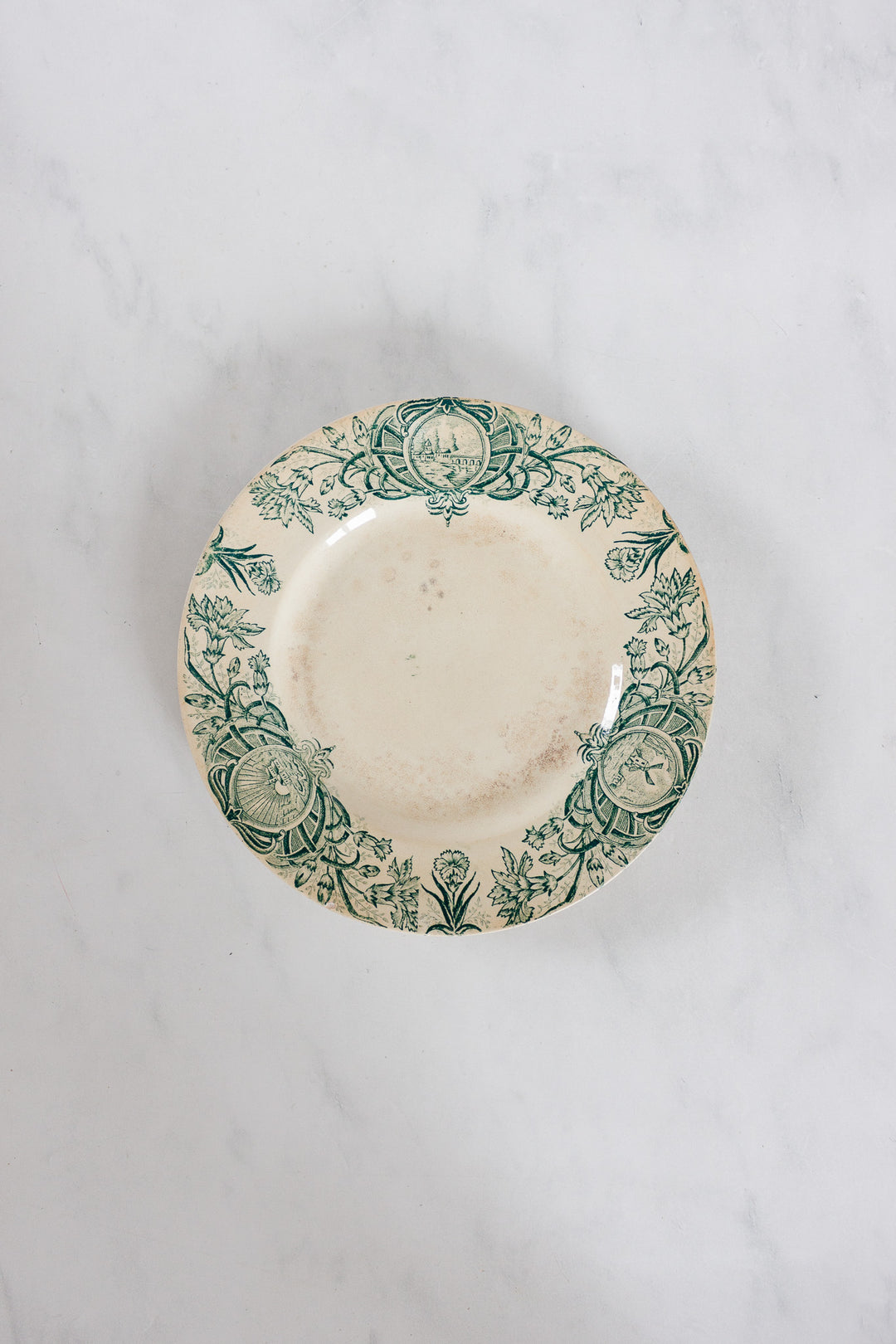 rare antique french st. amand "persan" plates, set of 7