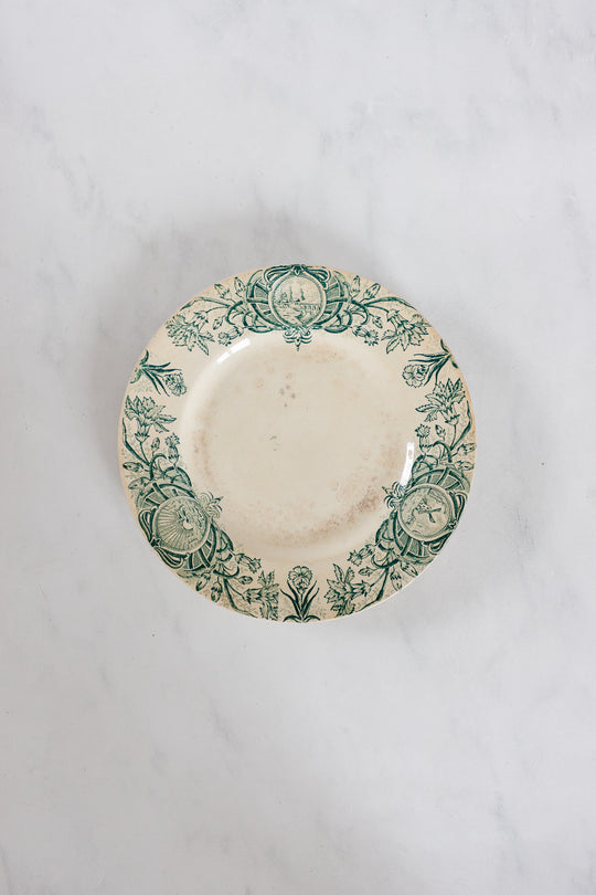 rare antique french st. amand "persan" plates, set of 7