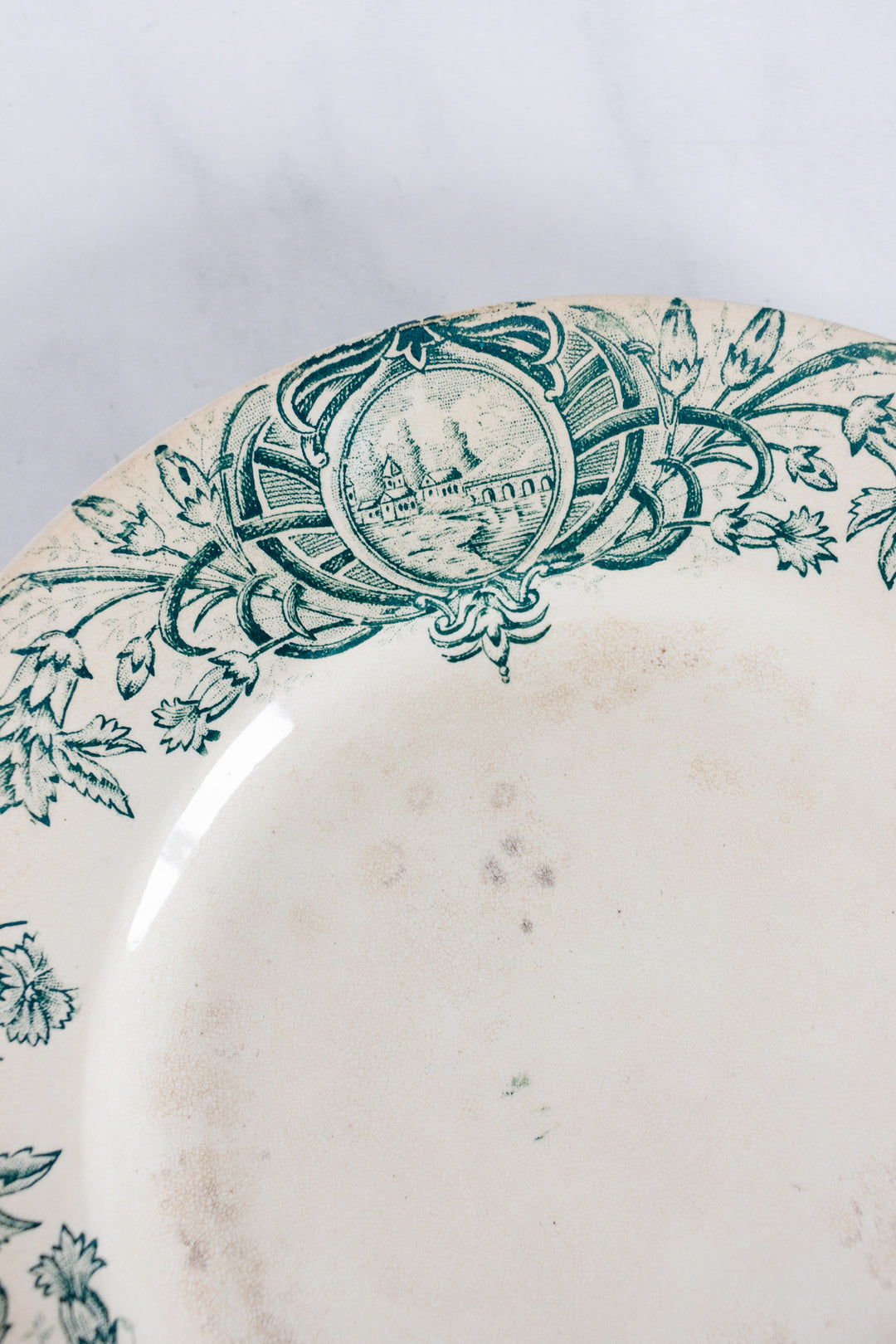 rare antique french st. amand "persan" plates, set of 7