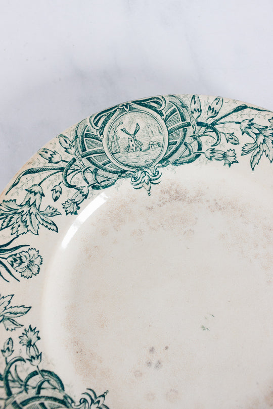 rare antique french st. amand "persan" plates, set of 7