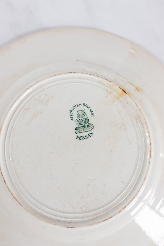 rare antique french st. amand "persan" plates, set of 7