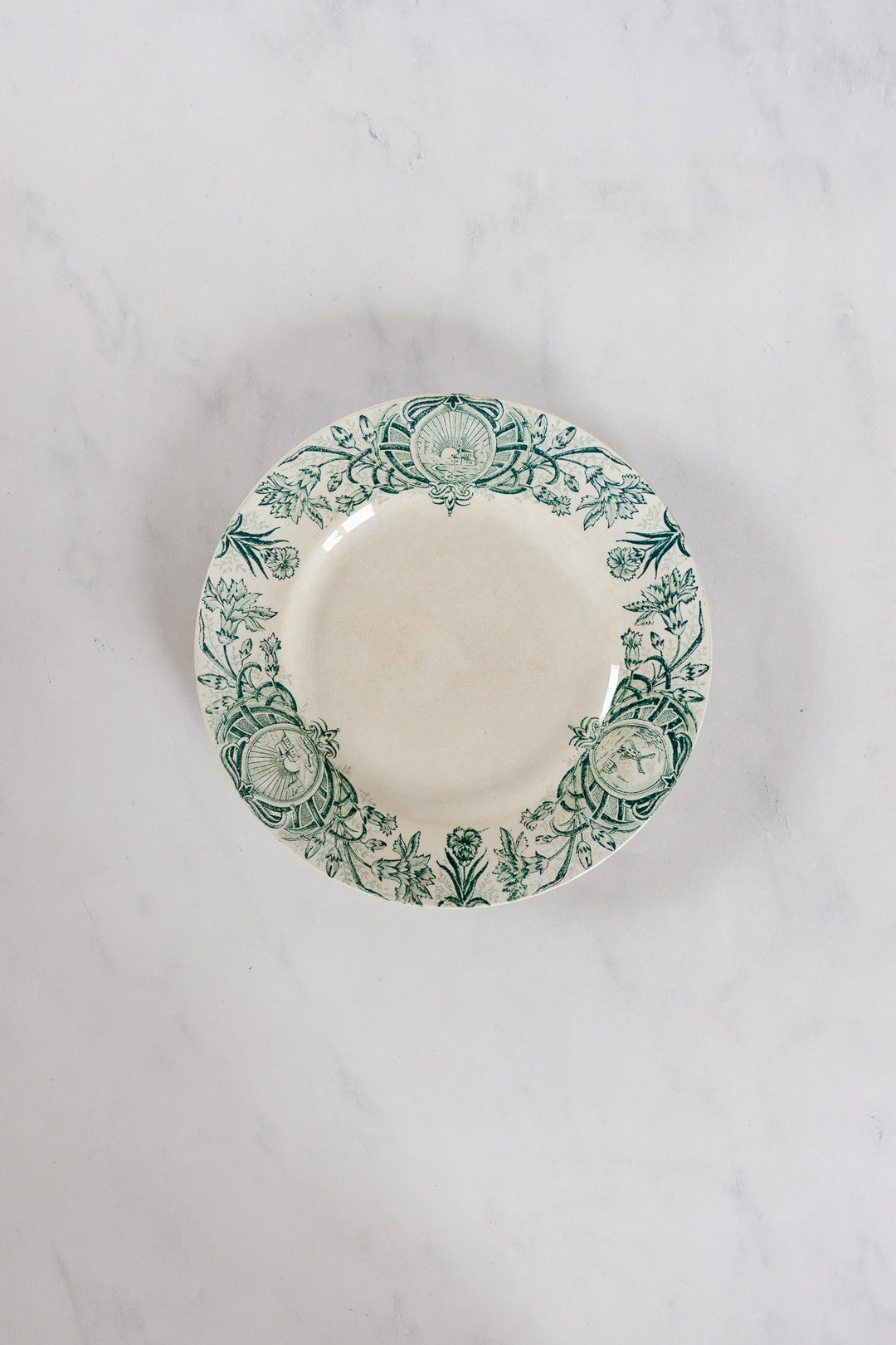 rare antique french st. amand "persan" plates, set of 7