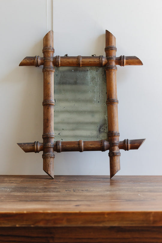 early 1930s french faux bamboo mirror