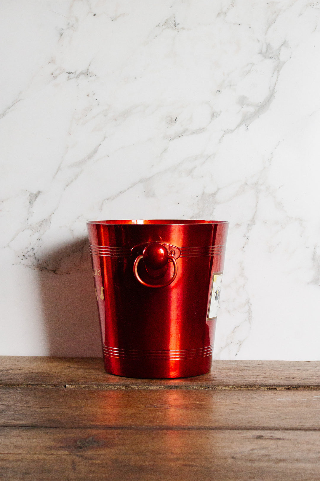 rare maxim's red enamelled aluminum champagne bucket