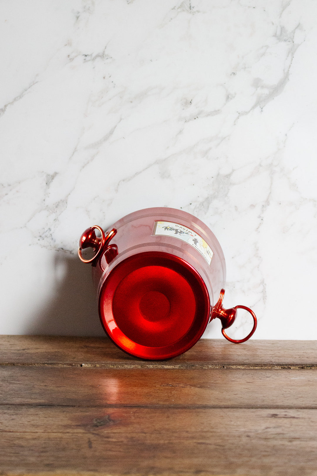 rare maxim's red enamelled aluminum champagne bucket