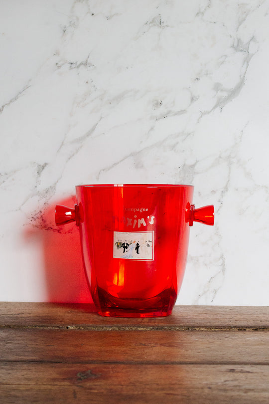 rare vintage french maxim's red acrylic champagne bucket