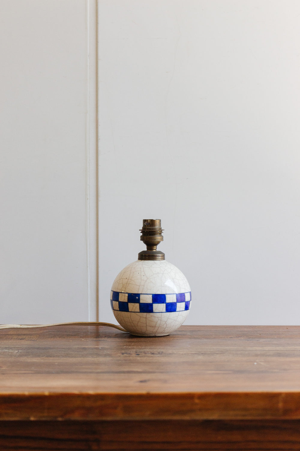 vintage french crazed porcelain lamp