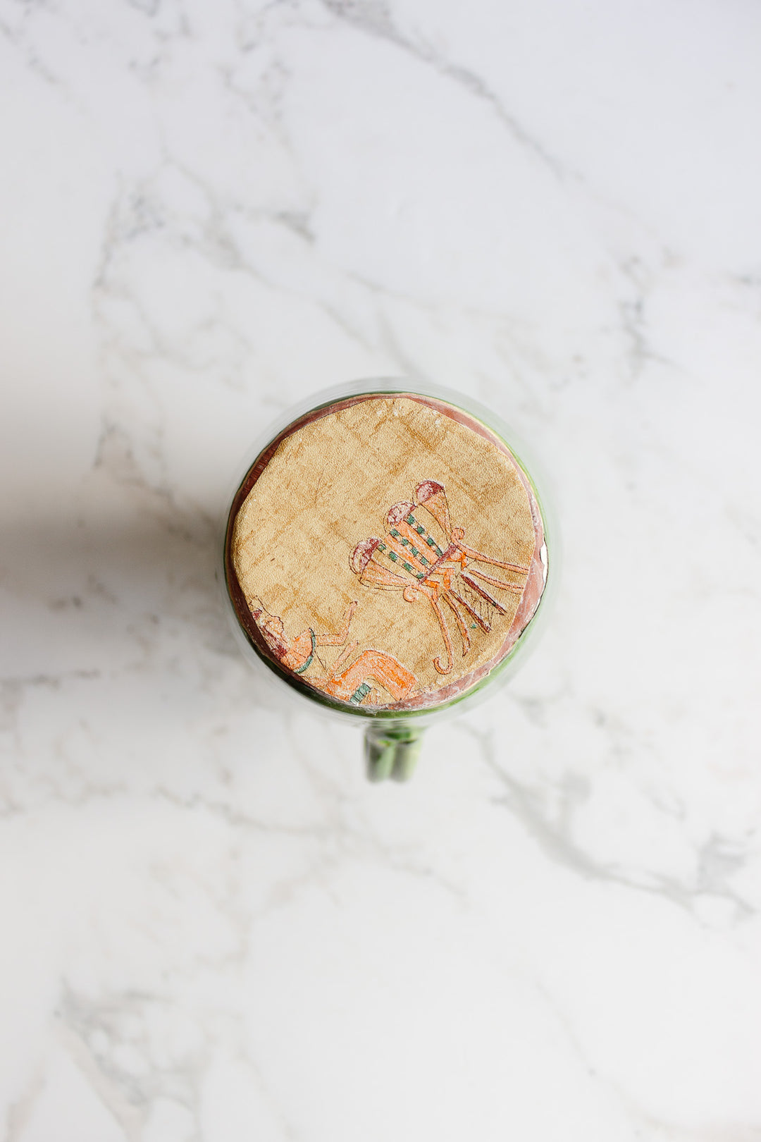 antique french green stoneware pitcher