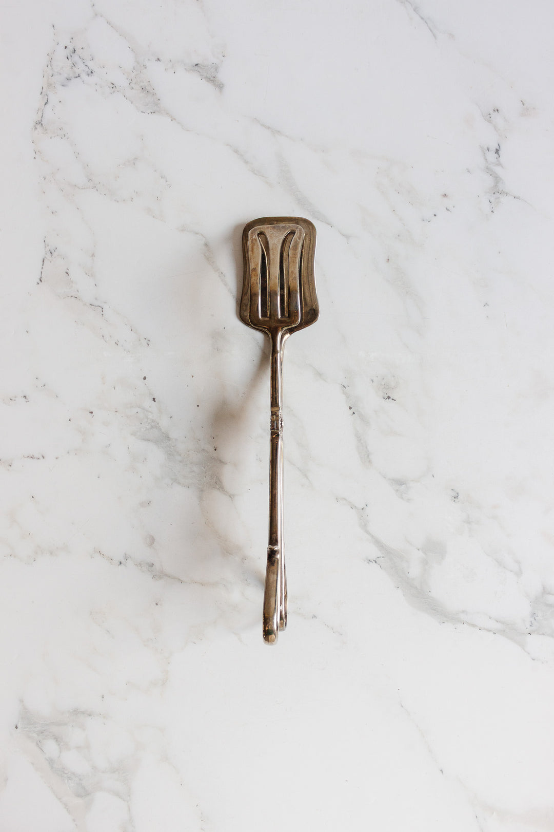 vintage french silverplate serving tongs