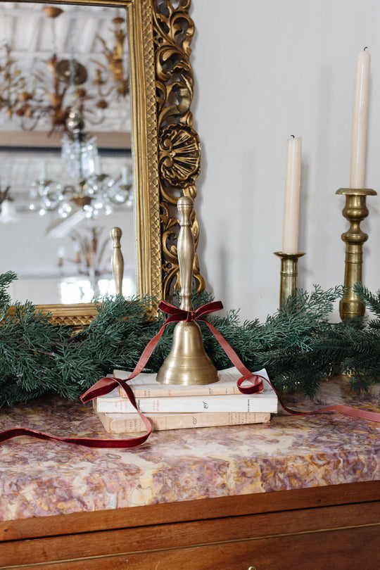 vintage french brass hand bell
