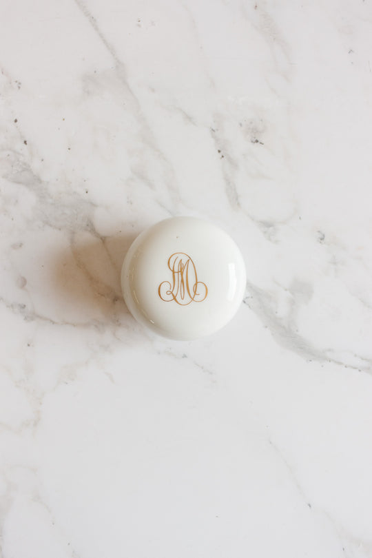 vintage Richard ginori Italy monogrammed porcelain box