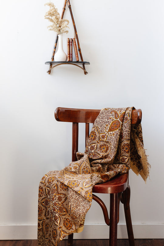 1970s French Comptoir de l’Industrie block print fabric
