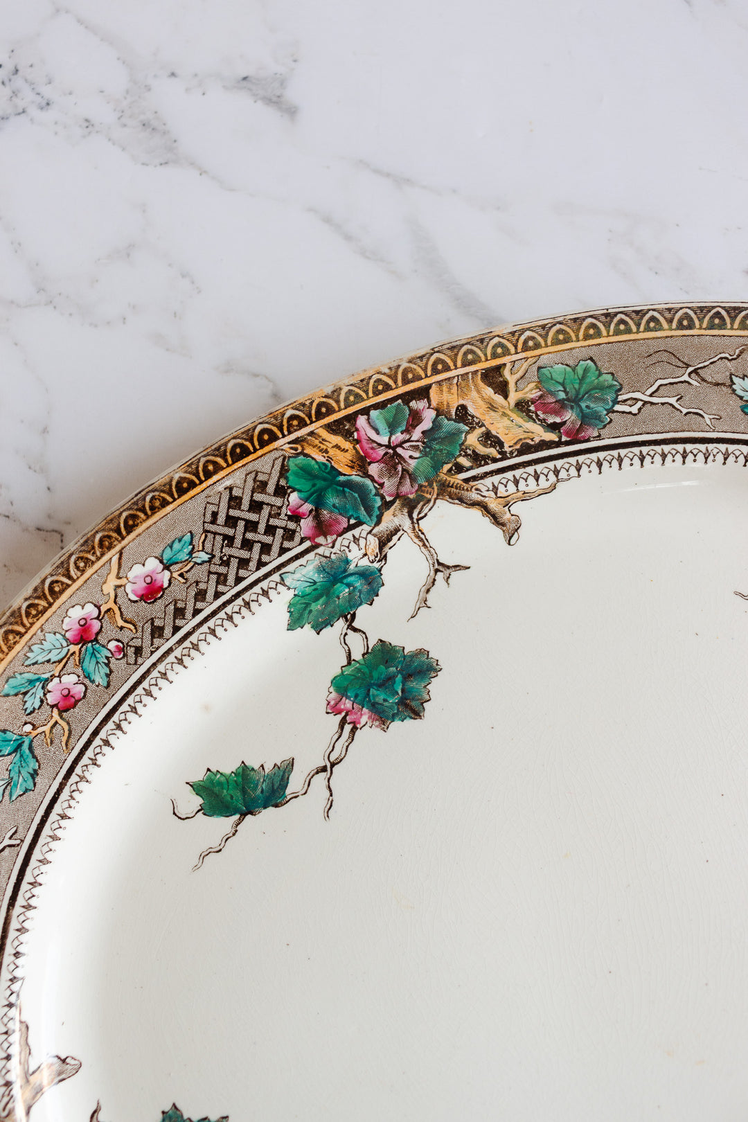 rare antique english “cambridge” Ironstone Platter by R.H. circa 1880–1910