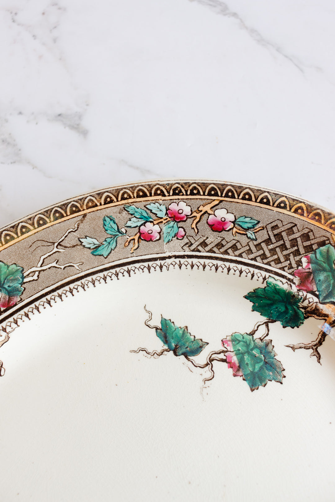 rare antique english “cambridge” Ironstone Platter by R.H. circa 1880–1910