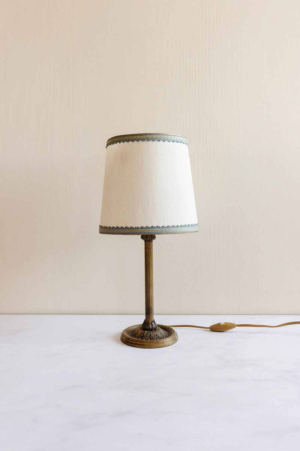 midcentury French gilt bronze table lamp