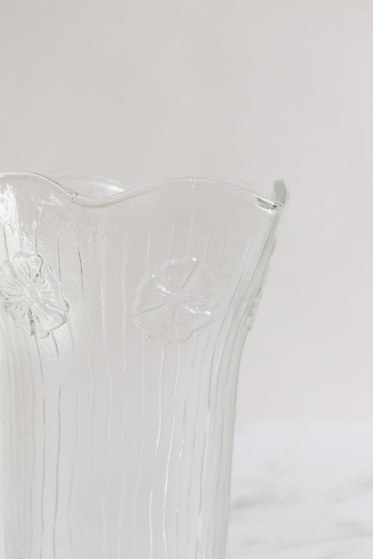 vintage italian embossed glass vase