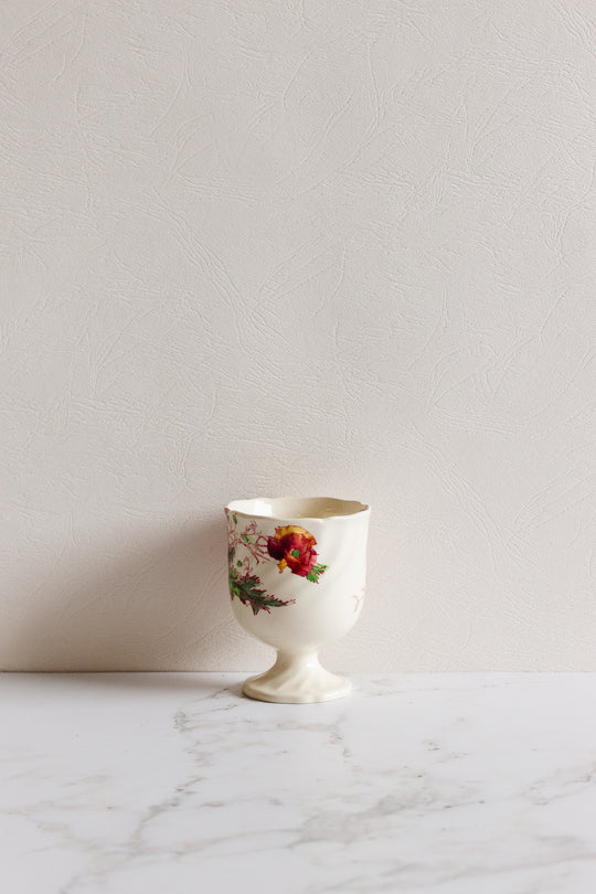 rare midcentury royal doulton floral eggcup