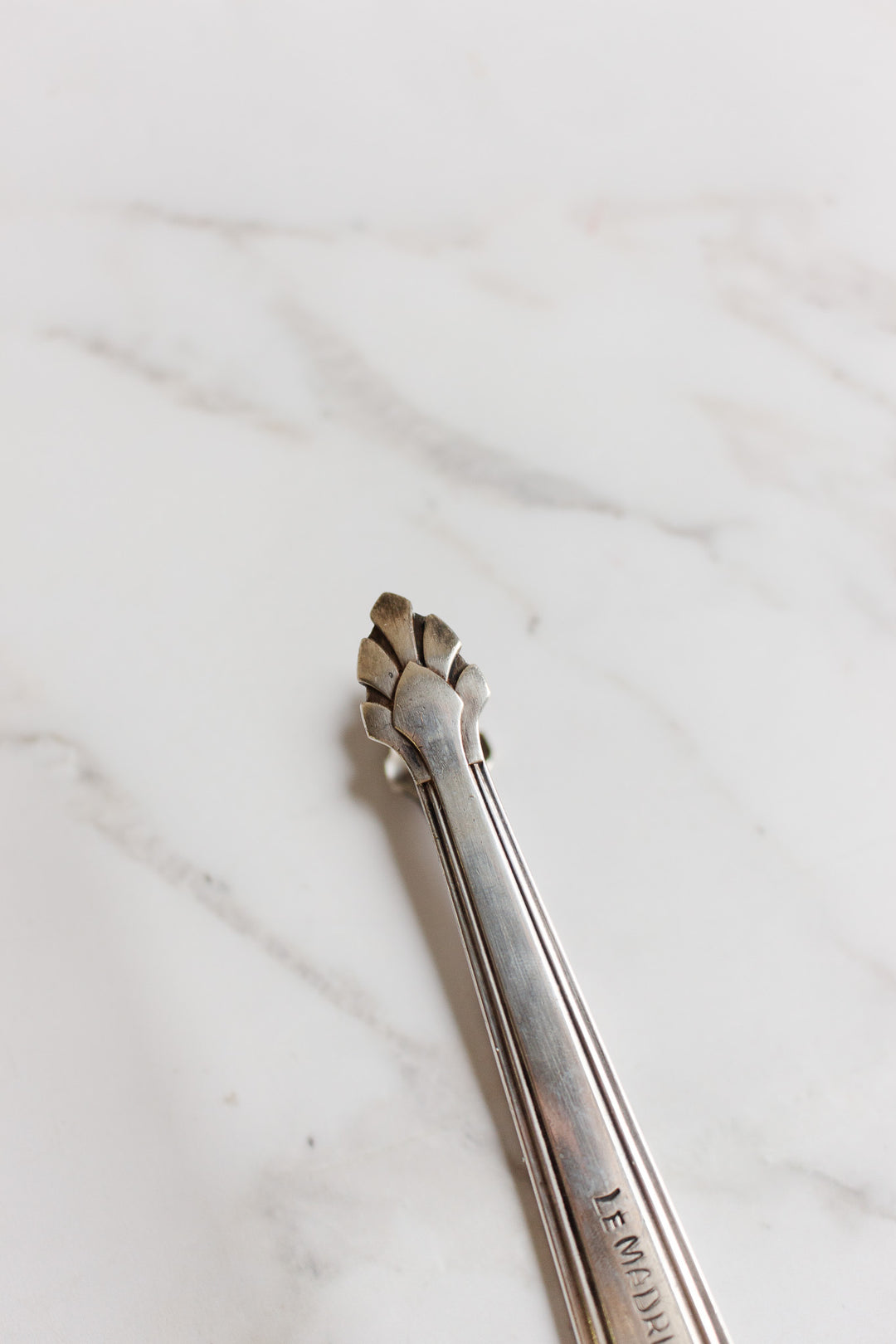 antique french silver plate ice/sugar tongs