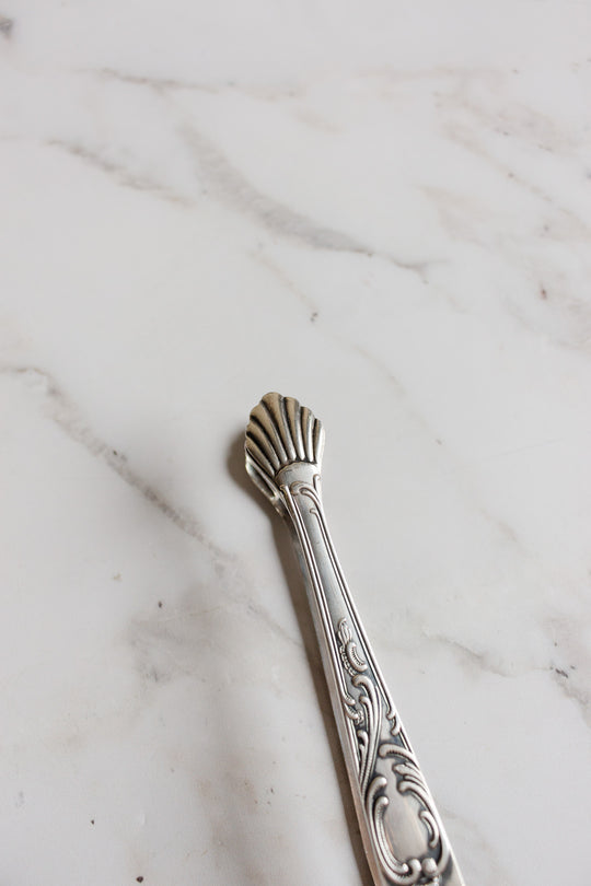 antique french silver plate ice/sugar tongs