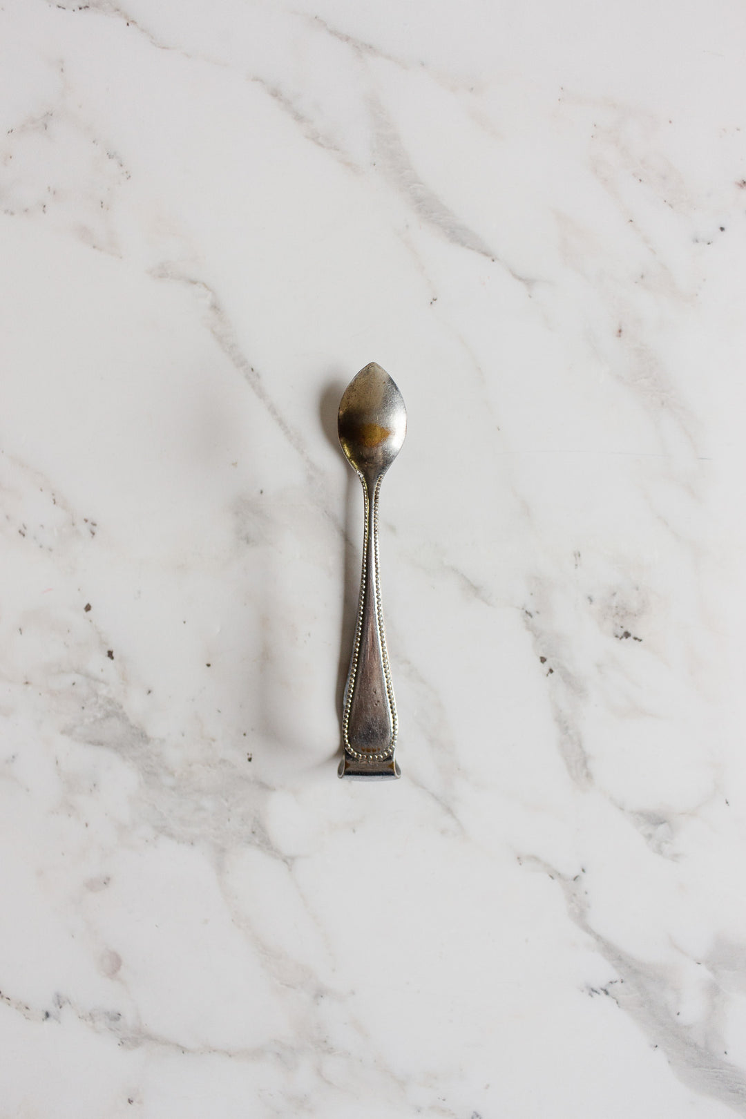 antique french silver plate ice/sugar tongs