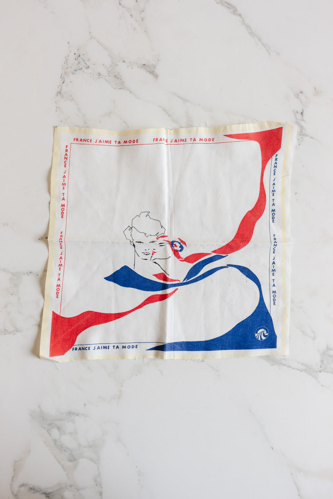 vintage french silk square "France, j'aime la mode"
