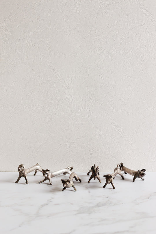 rare 1940s french porte-couteaux zoomorphe, set of 6