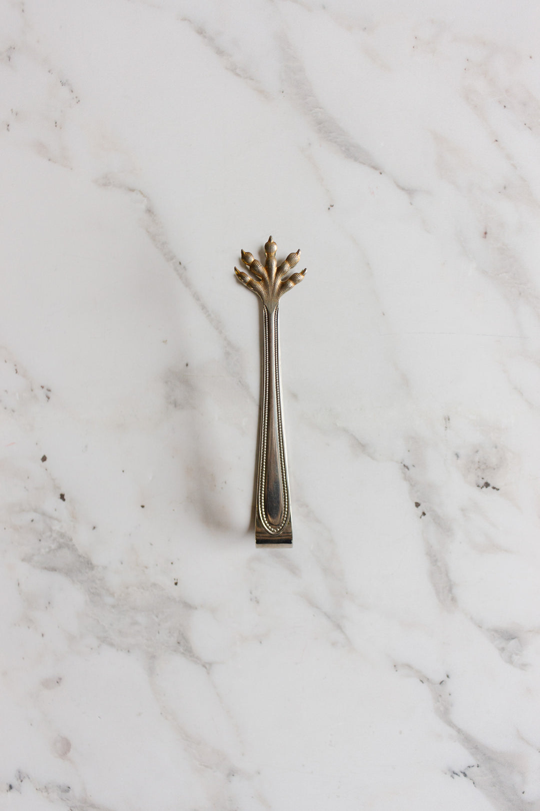 antique french silver plate ice/sugar tongs