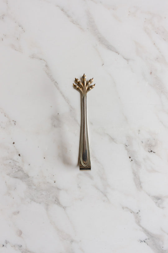 antique french silver plate ice/sugar tongs