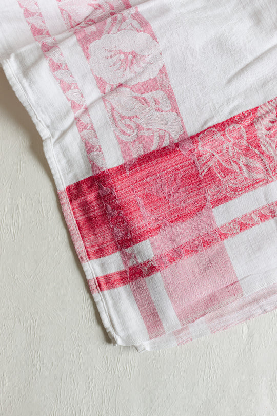 antique french embroidered monogrammed M.A. tablecloth