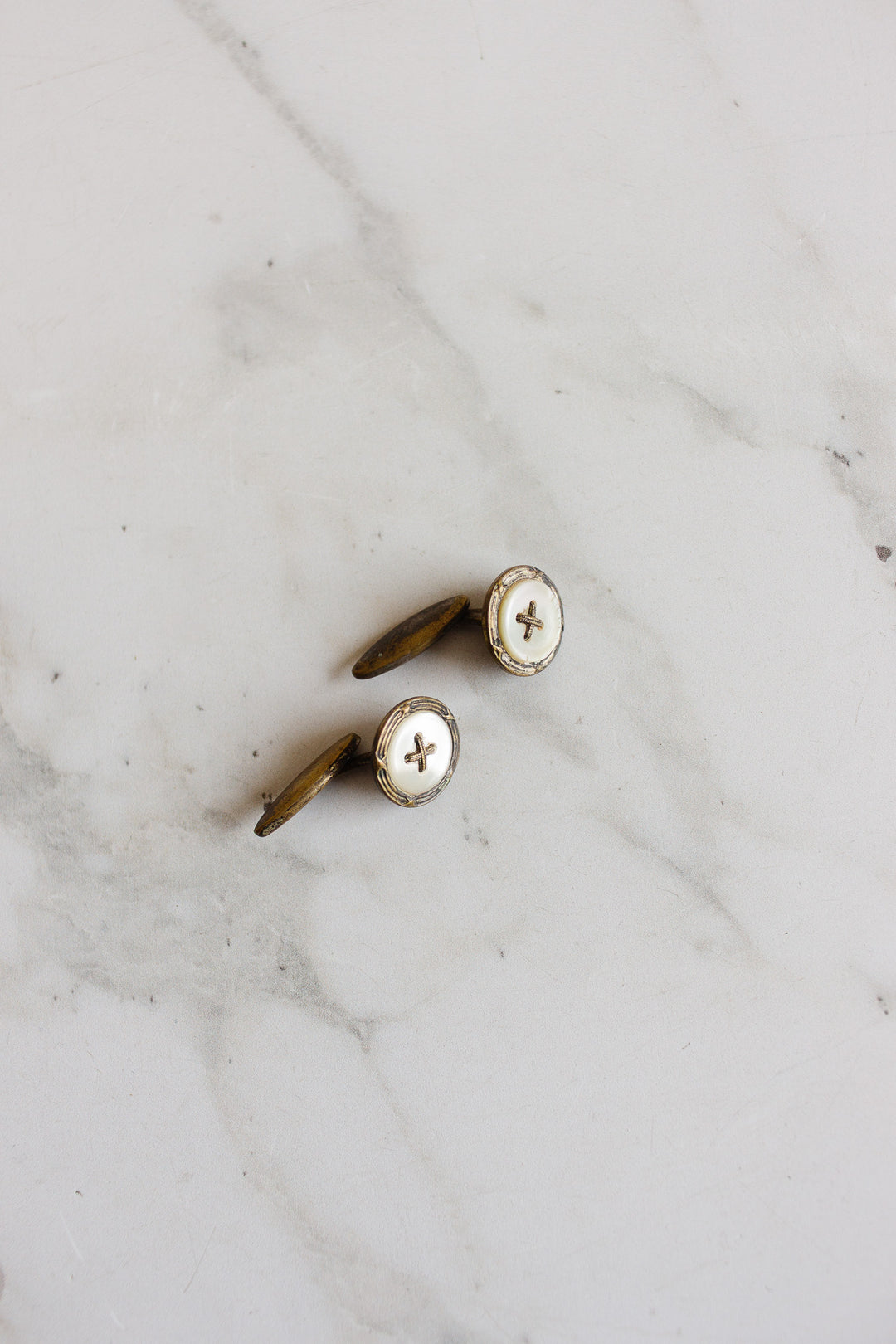 1930s french mother of pearl cufflinks