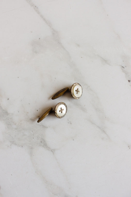 1930s french mother of pearl cufflinks