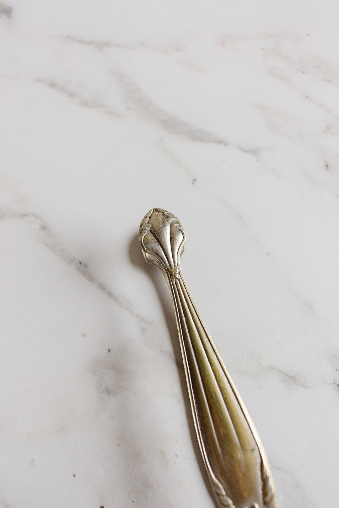 antique french silver plate ice/sugar tongs