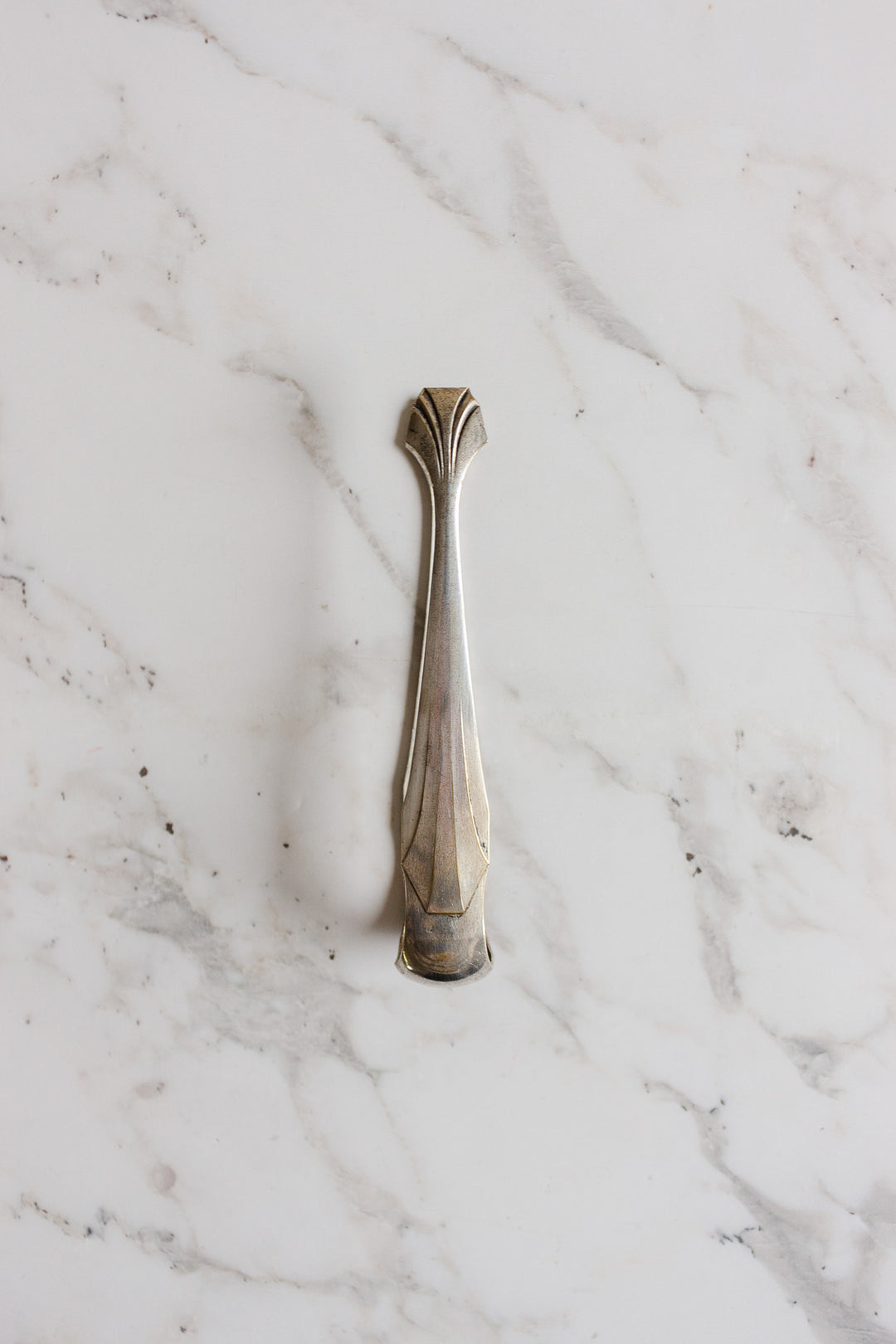 antique french silver plate ice/sugar tongs