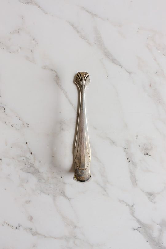 antique french silver plate ice/sugar tongs