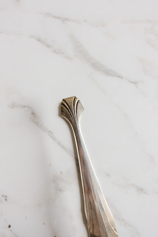 antique french silver plate ice/sugar tongs