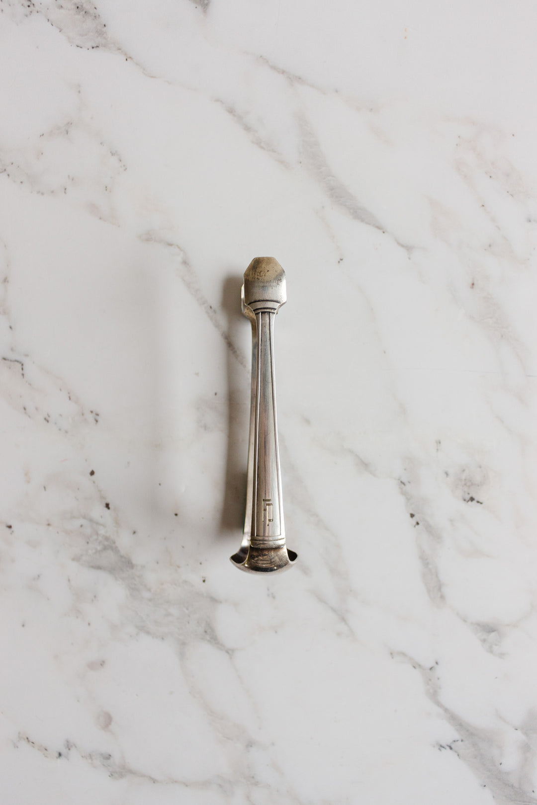 antique french silver plate ice/sugar tongs