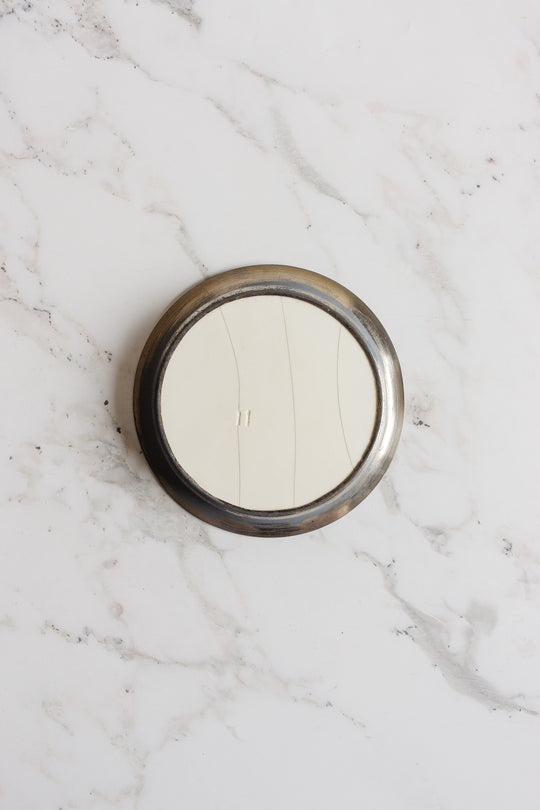 art deco french "sous verre" porcelain and metal set of 3