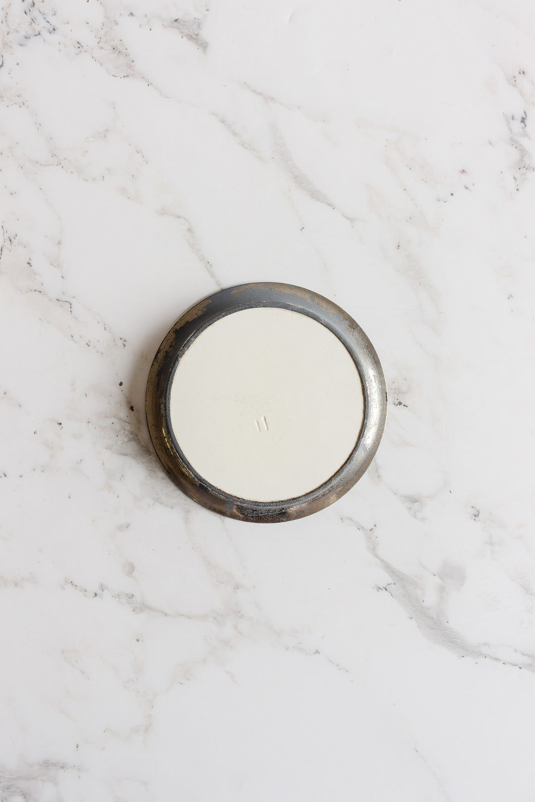 art deco french "sous verre" porcelain and metal set of 3