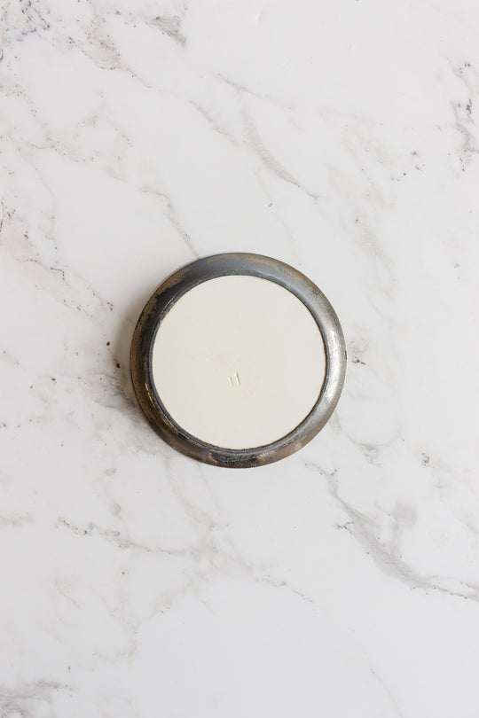 art deco french "sous verre" porcelain and metal set of 3