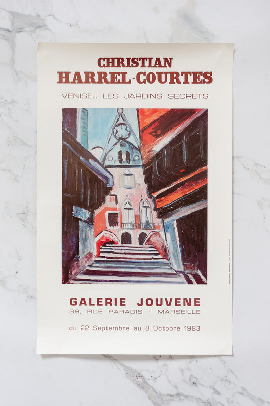 vintage french Christian Harrel-Courtes exhibition poster at galerie jouvene