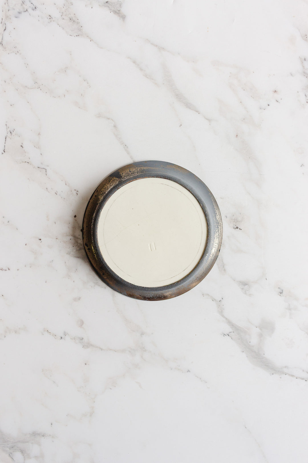 art deco french "sous verre" porcelain and metal set of 3