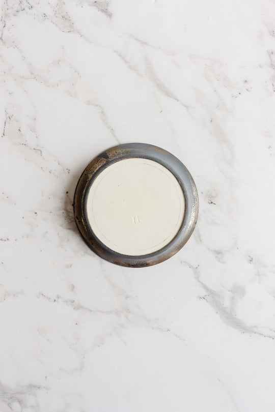 art deco french "sous verre" porcelain and metal set of 3