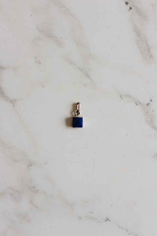 vintage lapis lazuli square pendant